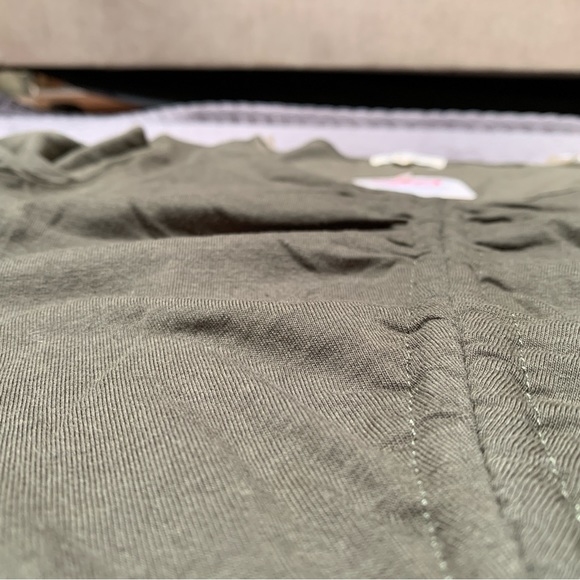 Heart & Hips Shirt Womens Large Olive Green Long Sleeve Top Cinch Drawstring - Picture 5 of 11